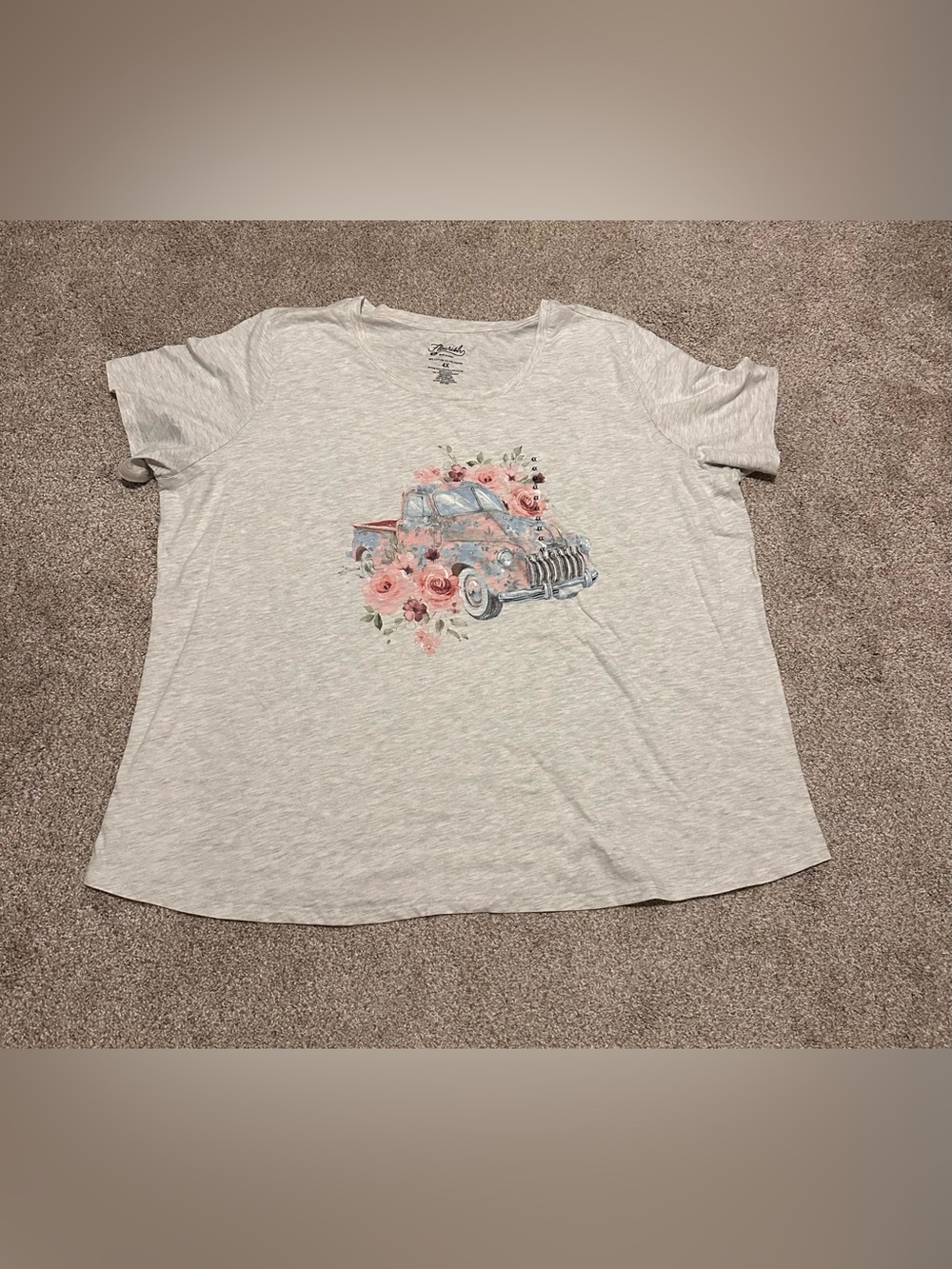Fleurish Heather Gray Tee Vintage Truck